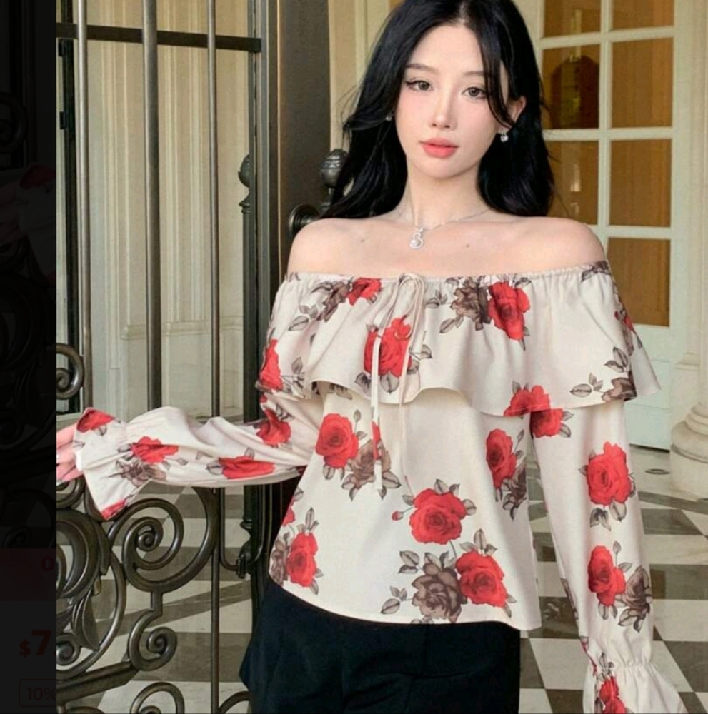 Floral Off-Shoulder Top - Picture 3 of 6